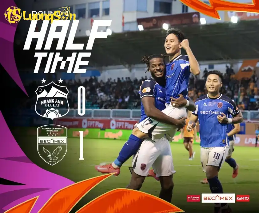 Becamex TPHCM dẫn 1-0 trong hiệp 1 (Ảnh: CLB) Becamex TPHCM dẫn 1-0 trong hiệp 1 (Ảnh: CLB)